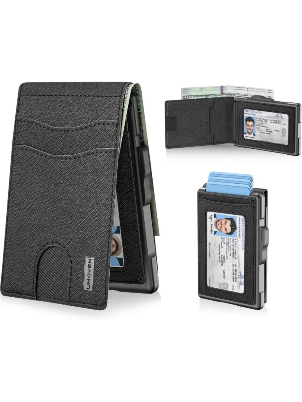 Minimalist Leather Bifold Wallet for Men, RFID Blocking, Cash Slot, Slim Design